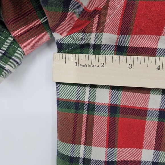 Vtg Abercrombie Flannel Shirt Mens XL Red Green Plaid Short Sleeve Casual - Picture 7 of 10